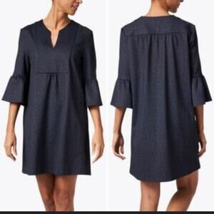 Jude Connally Women’s Kerry Denim Navy Blue Pockets Dress sz L